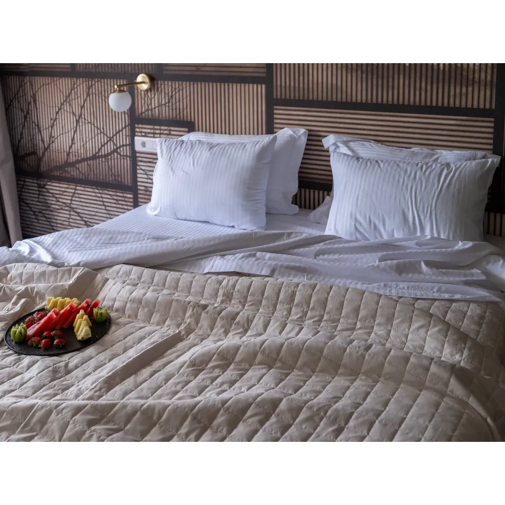 Σετ Σεντόνια με μαξιλαροθήκες Saten stripe Υπέρδιπλο χωρίς λάστιχο Βαμβακοσατέν 240x260cm