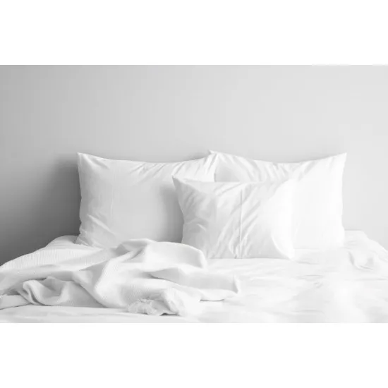 Σετ σεντόνια Saten Plain Ημίδιπλο χωρίς λάστιχο Βαμβακερά με μαξιλαροθήκη 180x260cm